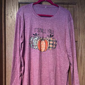 It's Fall Y'all Leopard Pumpkin Long Sleeve